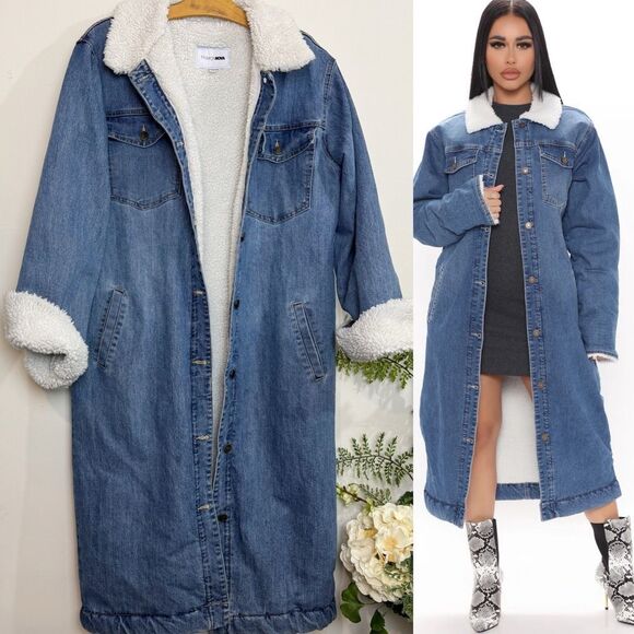Fashion Nova Jackets & Blazers - FASHION NOVA jacket | Swept You Off Your Feet Denim Coat | Medium Wash | large